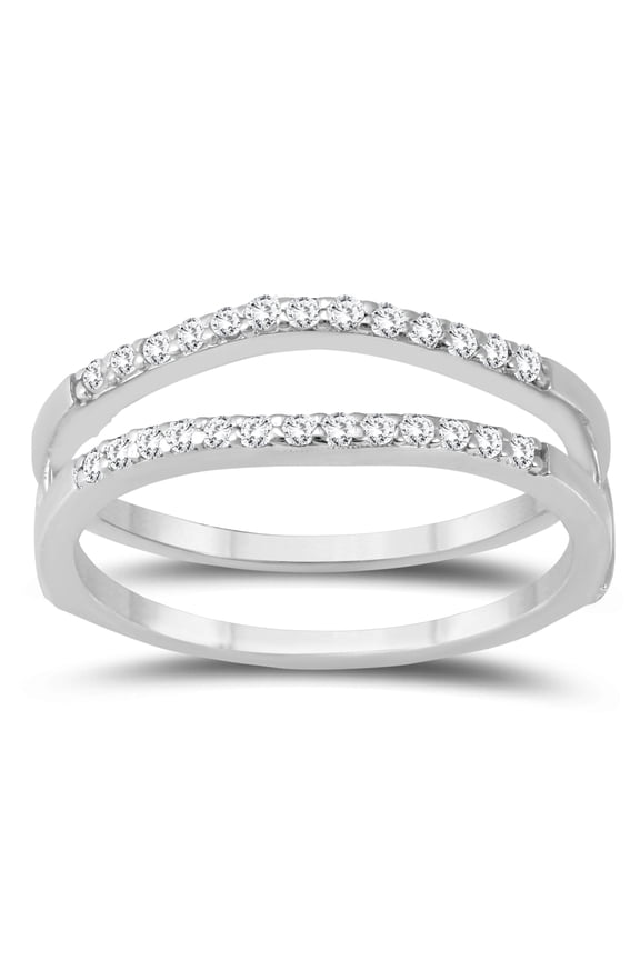 Women's 1/4 Carat TW Diamond Insert Ring in 10K White Gold (J-K-L Color, I2-I3 Clarity)