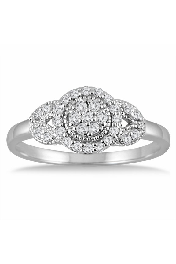 Women's 1/4 Carat TW Diamond Ring in 10K White Gold (J-K-L Color, I2-I3 Clarity)