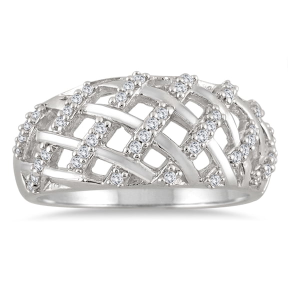 SZUL Women's 1/4 Carat TW Diamond Ring in 10K White Gold (J-K-L Color, I2-I3 Clarity)