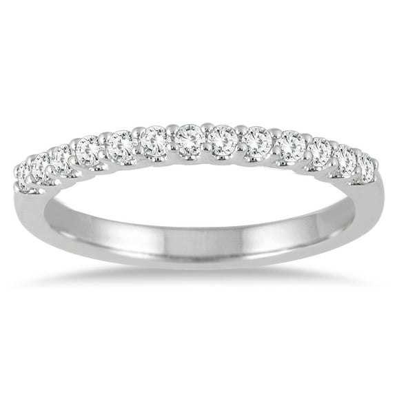 SZUL Women's 1/4 Carat TW Diamond Wedding Band in 14K White Gold  (J-K-L Color, I2-I3 Clarity)