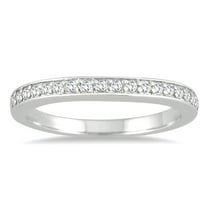 SZUL Women's 1/4 Carat TW Diamond Wedding Band in 14K White Gold (J-K-L Color, I2-I3 Clarity)