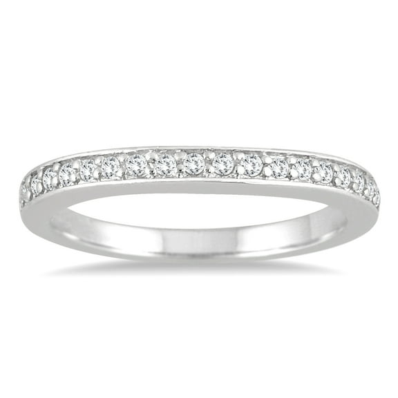 SZUL Women's 1/4 Carat TW Diamond Wedding Band in 14K White Gold (J-K-L Color, I2-I3 Clarity)