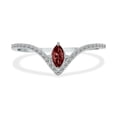 thumbnail image 1 of SZUL Women's 1/4 Carat TW Garnet and Diamond V Shape Ring in 10K White Gold, 1 of 6