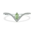 thumbnail image 1 of SZUL Women's 1/4 Carat TW Green Amethyst and Diamond V Shape Ring in 10K White Gold, 1 of 6