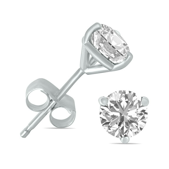 SZUL Women's 1/4 Carat TW Lab Grown Diamond Martini Set Round Earrings in 14K White Gold (F-G Color, VS1-VS2 Clarity)