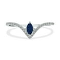 thumbnail image 1 of SZUL Women's 1/4 Carat TW Sapphire and Diamond V Shape Ring in 10K White Gold, 1 of 6