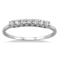 thumbnail image 1 of SZUL Women's 1/4 Carat TW Seven Stone Diamond Wedding Band in 14K White Gold (J-K-L Color, I2-I3 Clarity), 1 of 3