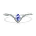 thumbnail image 1 of SZUL Women's 1/4 Carat TW Tanzanite and Diamond V Shape Ring in 10K White Gold, 1 of 6