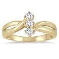 thumbnail image 1 of SZUL Women's 1/4 Carat TW Three Stone Diamond Ring in 10K Yellow Gold (J-K-L Color, I2-I3 Clarity), 1 of 3