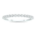thumbnail image 1 of SZUL Women's 1/5 Carat TW Beaded Crown Setting Diamond Wedding Band in 10K White Gold (J-K-L Color, I2-I3 Clarity) (Wedding, Stackable or Fashion Ring), 1 of 5