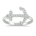 thumbnail image 1 of SZUL Women's 1/5 Carat TW Diamond Anchor Ring in 10K White Gold (J-K-L Color, I2-I3 Clarity), 1 of 4