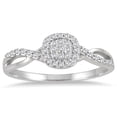 thumbnail image 1 of SZUL Women's 1/5 Carat TW Diamond Halo Twist Ring in 10K White Gold (J-K-L Color, I2-I3 Clarity), 1 of 3