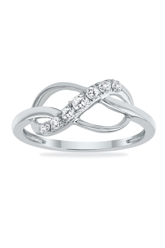 Women's 1/5 Carat TW Diamond Infinity Ring in 10K White Gold