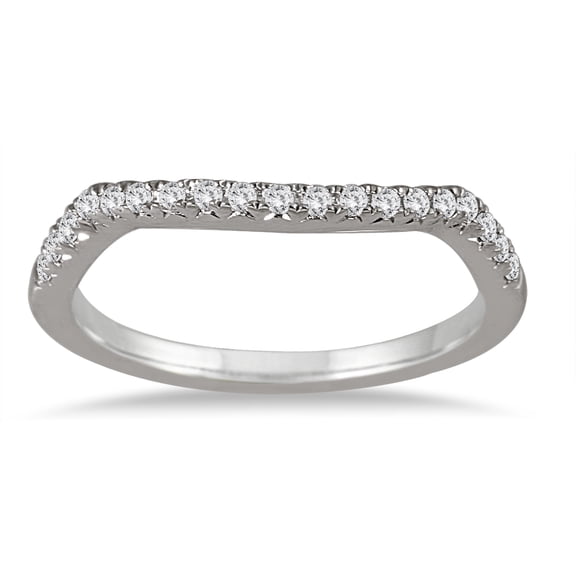 SZUL Women's 1/5 Carat TW Diamond Wedding Band in 14K White Gold (I-J Color, I2-I3 Clarity)