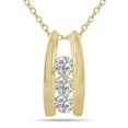 thumbnail image 1 of SZUL Women's 1.50 CTW Three Stone Lab Grown Diamond Ladder Pendant in 10K Yellow Gold (G-H Color, VS1-VS2 Clarity), 1 of 5