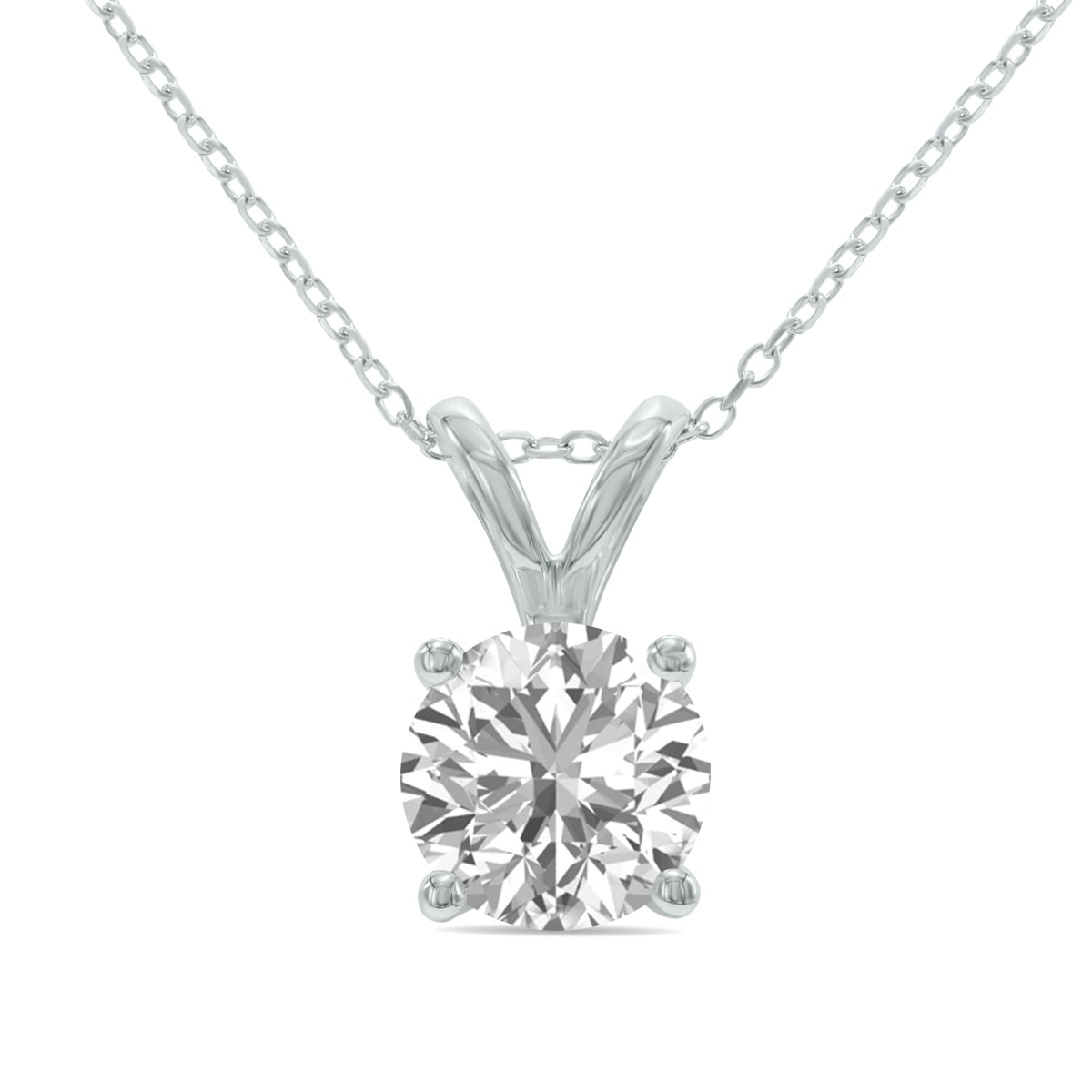 SZUL 1.50 Carat Lab Diamond Necklace, Round Solitaire
