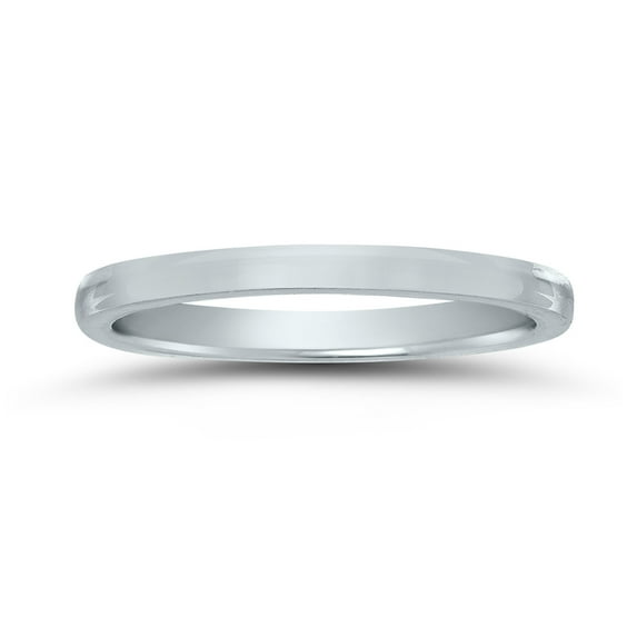 SZUL Women's 1.5MM European Contour Wedding Band in 14K White Gold