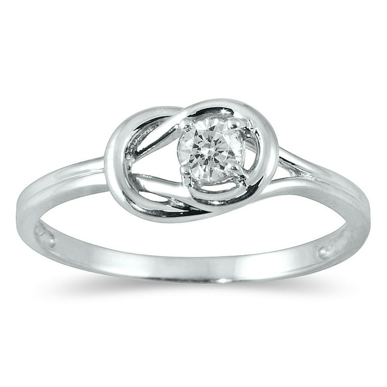 Diamond love deals knot ring