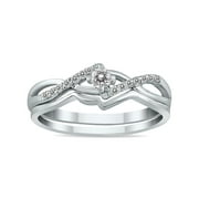 SZUL JEWELRY SZUL Women's 1/6 Carat TW Diamond Bridal Set in 10K White Gold (J-K-L Color, I2-I3 Clarity)