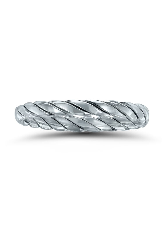 Women's 1.7MM Braided Rope Twist Wedding Band in 14K White Gold