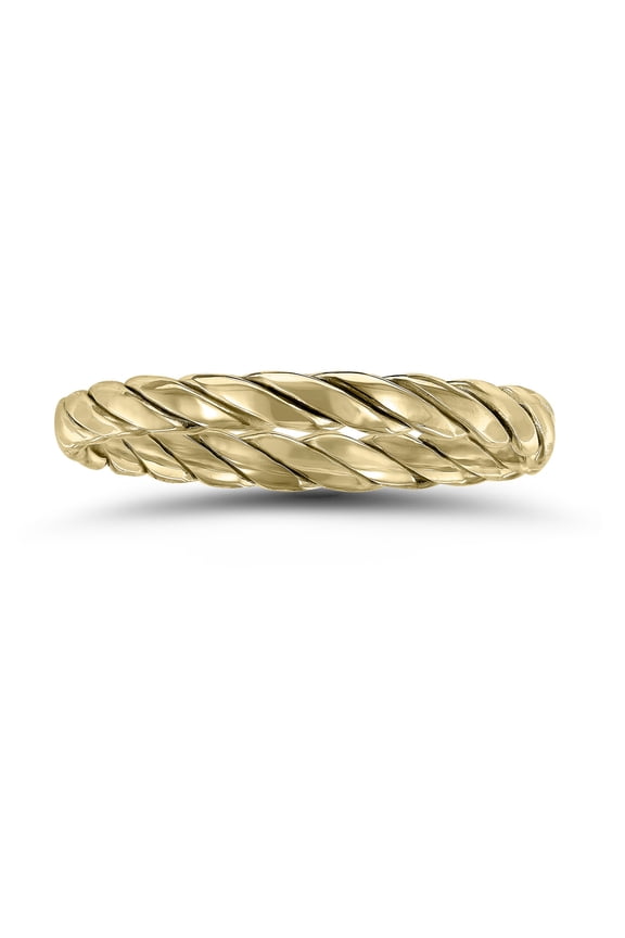Women's 1.7MM Braided Rope Twist Wedding Band in 14K Yellow Gold