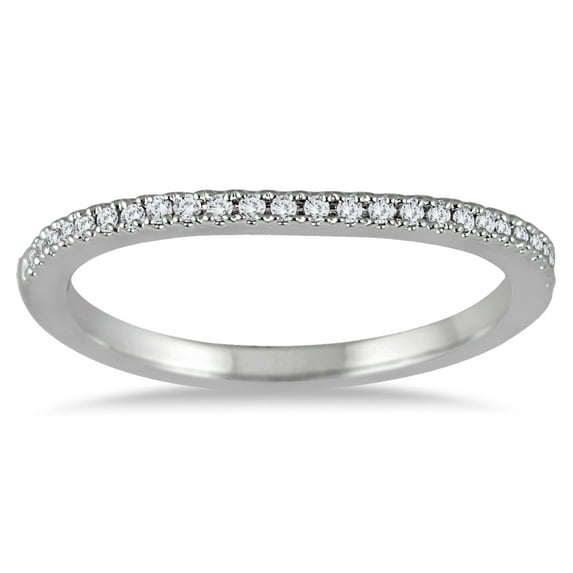 SZUL Women's 1/8 Carat TW Diamond Band in 14K White Gold  (I-J Color, I1-I2 Clarity)