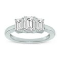 thumbnail image 1 of SZUL Women's 1 CTW Three Stone Emerald Cut Lab Grown Diamond Ring in 14K White Gold, 1 of 5