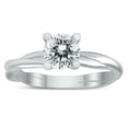 thumbnail image 1 of SZUL Women's 1 Carat AGS Certified Diamond Solitaire Braided Twist Ring in 14K White Gold  (K-L Color, I2-I3 Clarity), 1 of 6