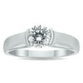thumbnail image 1 of SZUL Women's 1 Carat Diamond Solitaire Half Bezel Ring in 10K White Gold  (J-K-L Color, I2-I3 Clarity), 1 of 8