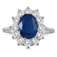 thumbnail image 1 of SZUL Women's 1 Carat Diamond and Sapphire Ring in 14K White Gold, 1 of 3
