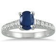 thumbnail image 1 of SZUL Women's 1 Carat Oval Sapphire and Diamond Ring in 14K White Gold, 1 of 4