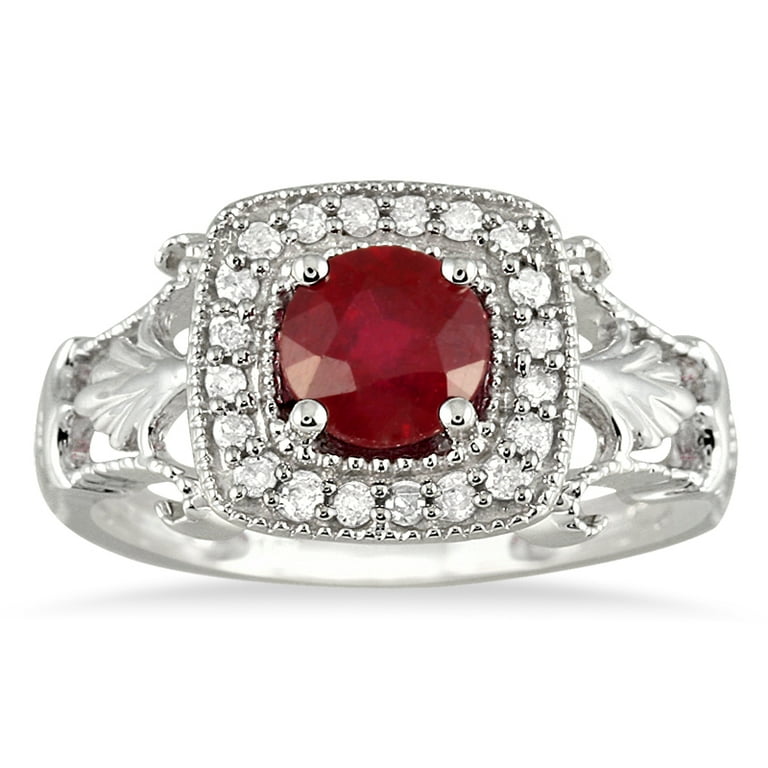 10kt Unique antique diamond and ruby ring buy