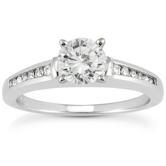 SZUL Women's 1 Carat TW Diamond Engagement Ring in 14K White Gold (J-K-L Color, I2-I3 Clarity)