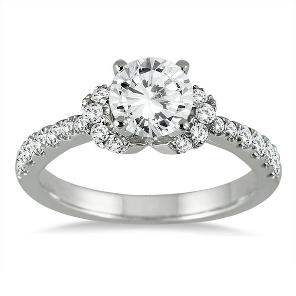 SZUL Women's 1 Carat TW Diamond Engagement Ring in 14K White Gold (J-K-L Color, I2-I3 Clarity)