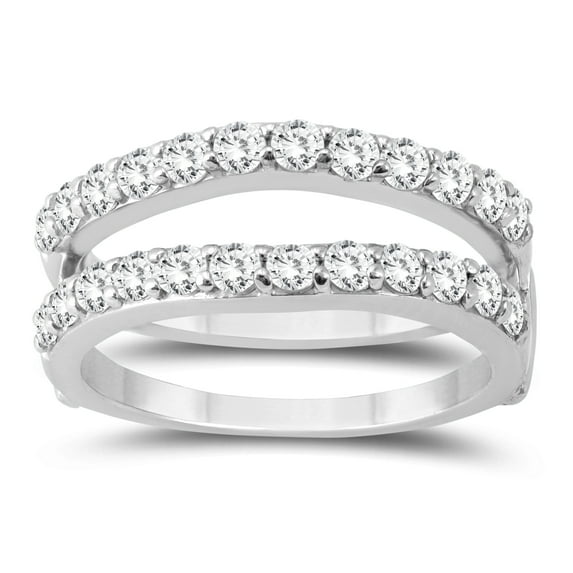 SZUL Women's 1 Carat TW Diamond Insert Ring in 14K White Gold (J-K-L Color, I2-I3 Clarity)