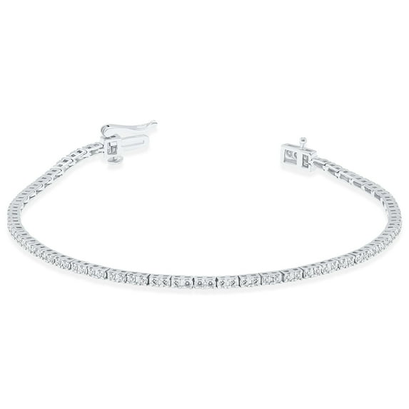 SZUL Women's 1 Carat TW Diamond Tennis Bracelet in 14K White Gold