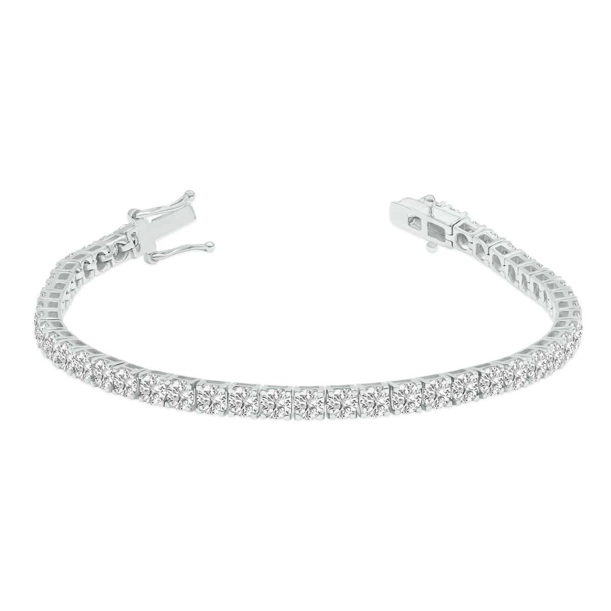 SZUL Women's 10 Carat TW Lab Grown Diamond Tennis Bracelet in 14K White Gold (G-H Color, VS1-VS2 Clarity)