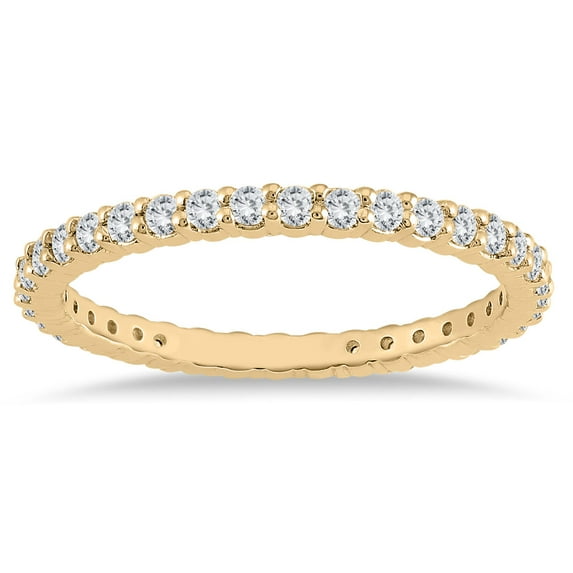 SZUL Women's 10K Yellow Gold Diamond Eternity Band (.48 - .57 CTW)