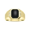 thumbnail image 1 of SZUL Women's 10K  Yellow Gold Onyx and Diamond Men's Ring, 1 of 5