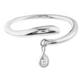 thumbnail image 1 of SZUL Women's 14K Solid White Gold 1/20 CTW Natural Diamond Tear Drop Ring, 1 of 5