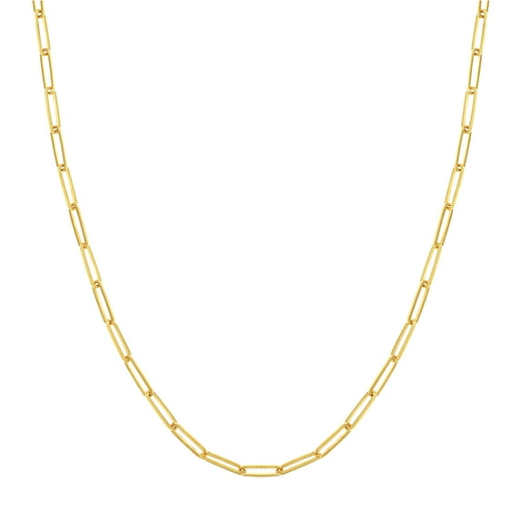 SZUL Women's 14K Solid Yellow Gold 3.95mm Paperclip Necklace - 24 inch