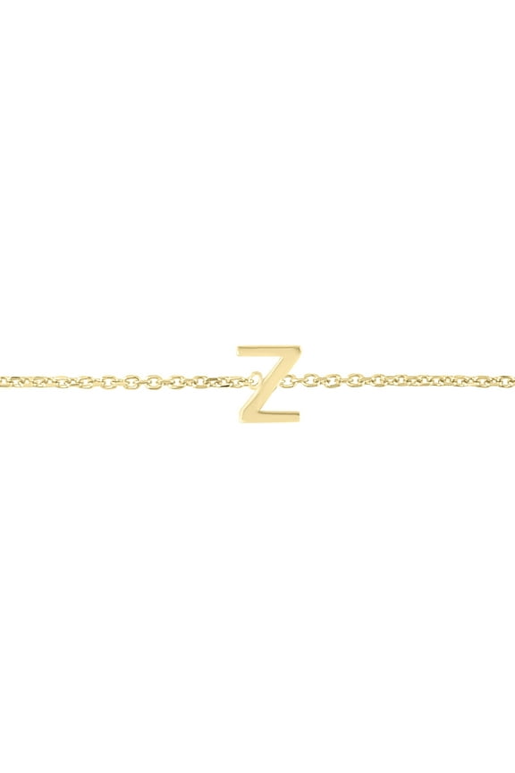 Women's 14K Solid Yellow Gold Z Mini Initial Bracelet