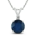 thumbnail image 1 of SZUL Women's 14K White Gold 5MM Round Sapphire and Diamond Pendant, 1 of 5
