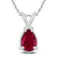 thumbnail image 1 of SZUL Women's 14K White Gold 5x3MM Pear Ruby Pendant, 1 of 5
