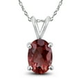 thumbnail image 1 of SZUL Women's 14K White Gold 6x4MM Oval Garnet Pendant, 1 of 5