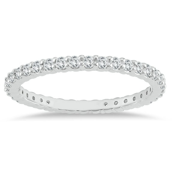 SZUL Women's 14K White Gold Diamond Eternity Band (.48 - .57 CTW)