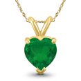 thumbnail image 1 of SZUL Women's 14K Yellow Gold 4MM Heart Emerald Pendant, 1 of 5