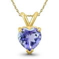 thumbnail image 1 of SZUL Women's 14K Yellow Gold 5MM Heart Tanzanite Pendant, 1 of 5