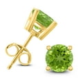 thumbnail image 1 of SZUL Women's 14K Yellow Gold 6MM Round Peridot Earrings, 1 of 2