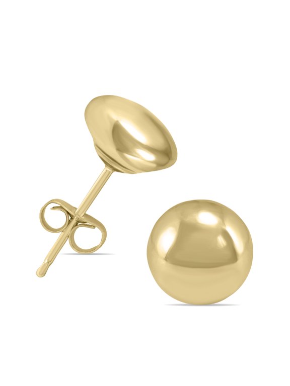 Women's 14K Yellow Gold 6mm Button Ball Stud Earrings